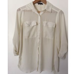 Cream Button Down Blouse